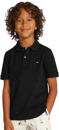 Tommy Hilfiger Jungen S/S Polo, Schwarz (Schwarz), 14 Jahre