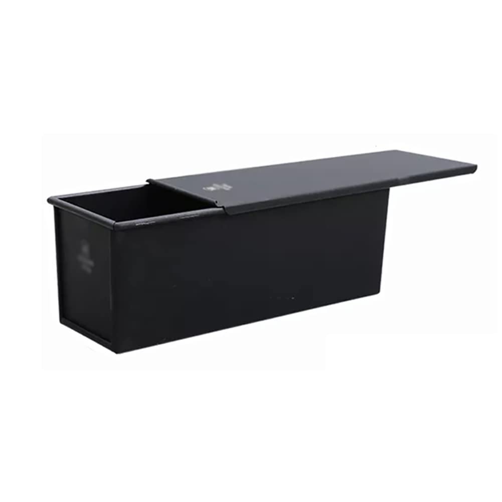 Nieprzywierająca forma do pieczenia chleba Pullman z pokrywką, 900 g, aluminiowa forma do pieczenia chleba domowego chleba, nadaje się do piekarnika, czarna