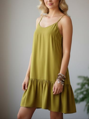 Image of Watoriwa Women Summer Boho Mini Dress | Spaghetti Strap, Sundress, Beach, Casual, Coverup