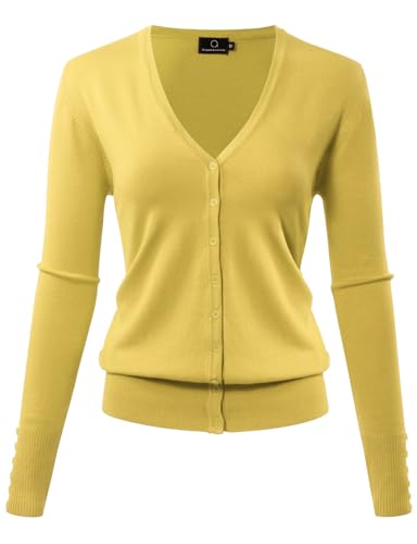 Image of Allsense Women's Long-Sleeve V-Neck Cardigan Sweater | Button Down, Lightweight Soft Knit