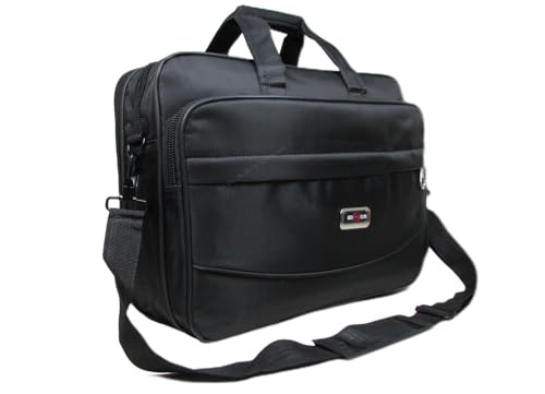 Bolsa Pasta Notebook Executiva Alça Tiracolo de Ombro Nylon Masculina Feminina (Preto)