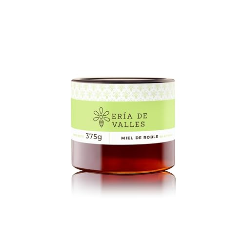 Ería de Valles – Miel de Roble de Asturias 100% Natural – Aroma Intenso y Floral, Sabor Dulce con Toque Salado – Miel Cruda Artesanal (375 g)