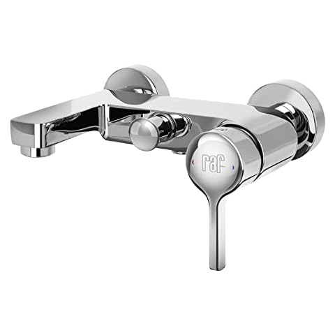 RAF - Grifo Mezclador Monomando de Pared Cromado Geométrico de Bañera Cover