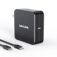 WAVLINK Mac Book Charger, 118W GaN USB C Charger, Ultra-Fast PD 3.0 Adapter Compatible with MacBook pro/Air, M1 M2 M3 M4, ipad Pro, Samsung Galaxy and More, Include Charge Cable