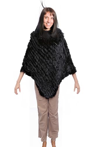 HEIZZI Natural Real Rabbit Fur Poncho Shawl Soft and Elegant Knit Cape for Weddings and Evening Parties4