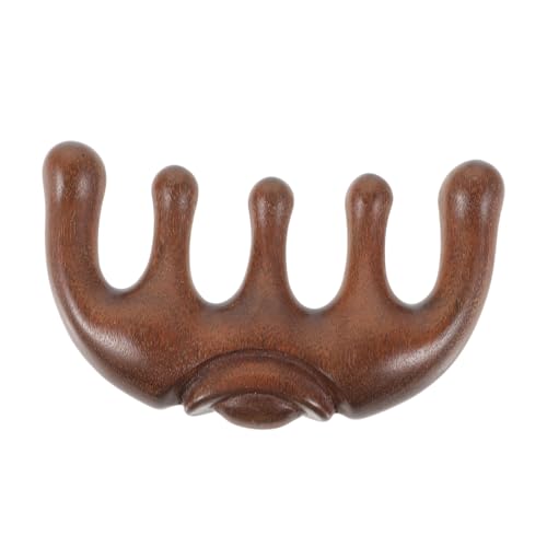 TOGEVAL Peine de Madera de Sándalo para Mujer con Dientes Anchos Masajeador de Cabelludo Portátil Peine de Madera Natural Suave para Desenredar y Aliviar Estrés Cuidado Antiestrés para