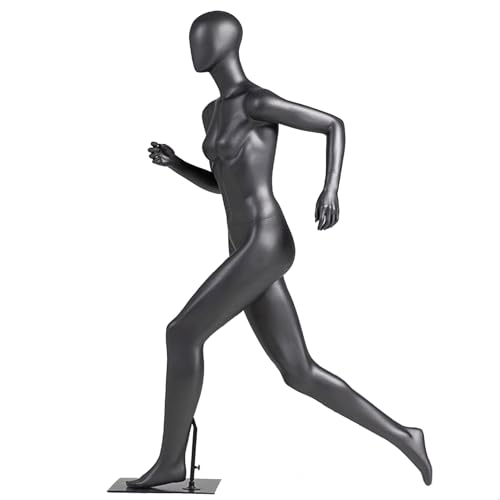 Manichino Manichino da Esposizione Sportiva, Forma di Abito Maschile Femminile in Esecuzione, Manichino in Piedi a Corpo Intero, Modello Fittizio del Negozio di Abbigliamento Al Dettaglio ( Color : Bl