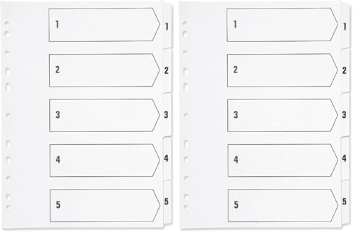 Image of Q-Connect 1-5 Index Multi-Punched Polypropylene White A4 (Pack of 2)