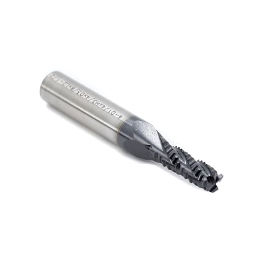 Image of Roughing End Mill JESTUOUS HSS Square Nose 4 Flute Fine Tooth Bit 3 /8 inch Shank Dia. 3 /4 inch Flute Length for Milling Metal Steels,1 Piece