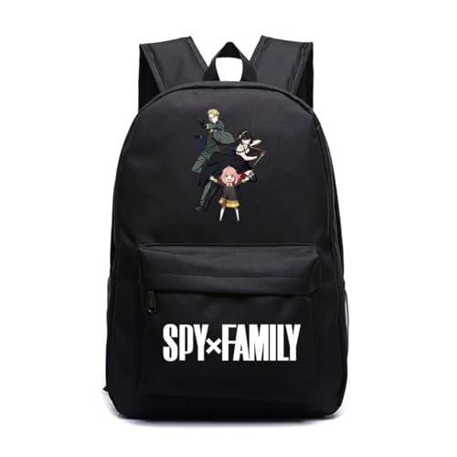 Nesthome Anime Spy x Family Mochila escolar para niños y niñas, muy adecuada para la escuela, viajes, mujeres y hombres, mochila de ocio, adolescente, Negro D, Talla única