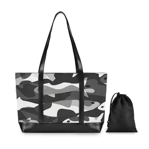 KLL Black and White Military Salmon essentials laptop bags for women with zipper diaper bag tote Large Handbag for Travel Pool Swim Beach Vacation Necessities with lunch bulto para laptop2