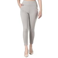 Glossia Fashion Light Grey Skinny Fit Solid Ankle Length Stretchable Pant| High Waist Jeggings for Women/Girls (Size - XXL/36)