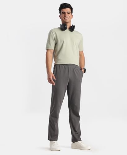 Image of Jockey AM49 Men Super Combed Cotton Rich Straight Fit Trackpants with Side and Zipper Media Pockets