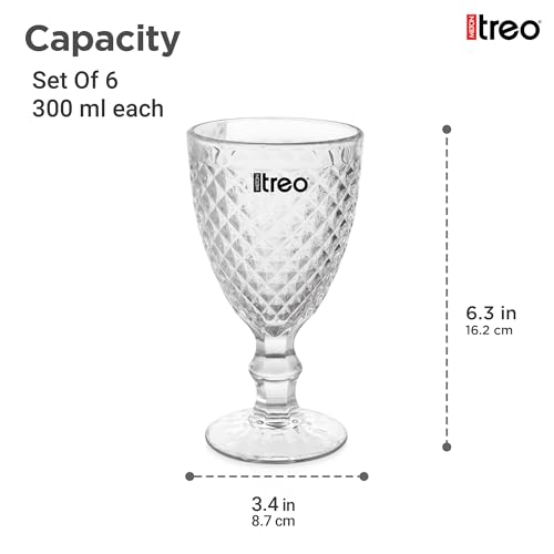 Image of Treo by Milton Astoria Goblet 300 ml I Tall Dessert Bowls with Wide Mouth for Easy scooping Ideal for Serving Sundaes ice Cream or Layered Desserts I for cafes, Parties, or Treats at Home I Set of 6