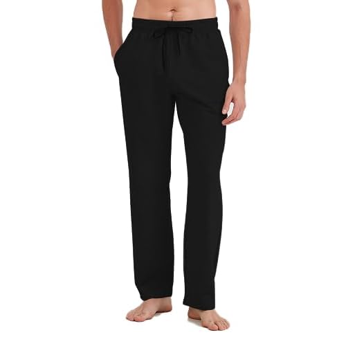 Idtswch 30/32/34/36/38/40 Long Inseam Mens Tall Sweatpants Open Bottom Joggers Athletic Yoga Pants with Pockets