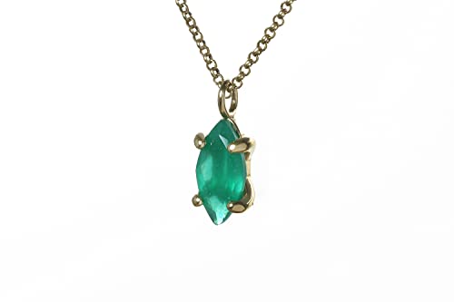 Collier d'onyx vert pour femme pendentif marquise délicat et bijou artisanal de mariage