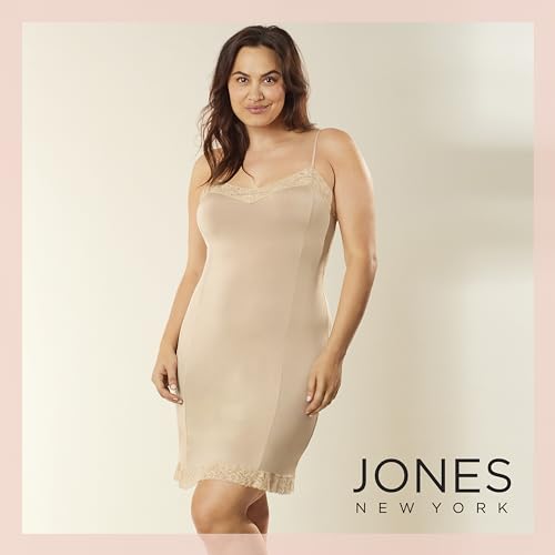Jones New York Women's Silky Touch 38 Spaghetti Strap Anti-Cling Full Slip W/Lace3