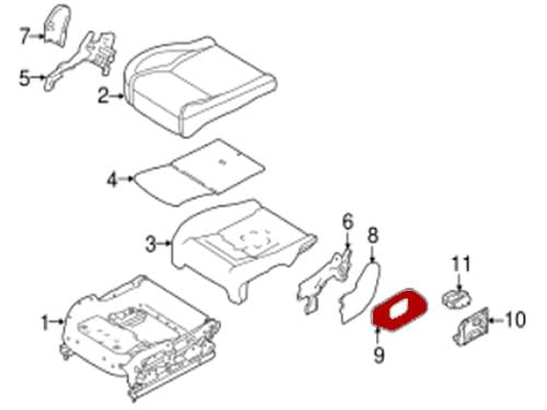 GENUINE SEAT CUSHION VALANCE COMPATIBLE WITH RANGE ROVER SPORT 14-22 LH LR042208 COLOR ESPRESSO DARK BROWN NOT BLACK