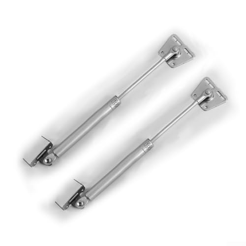 Lot de 2 vérins à gaz de 290 mm en plastique et acier inoxydable avec têtes faciles à détacher pour portes battantes et mécanisme de fermeture amortie
