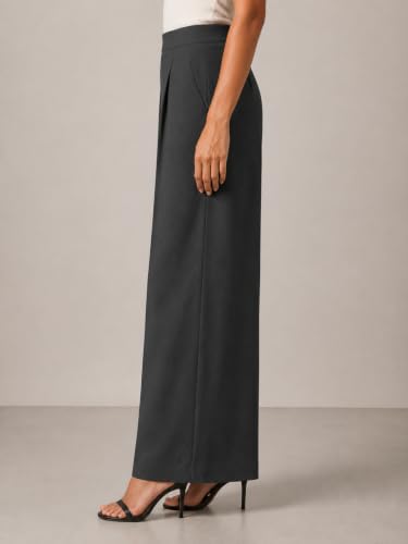 Image of GRECIILOOKS Linen Ankle Length Casual Trousers for Women | Regular Fit Linen Pants with Elastic Closure | Summer Loose Fit Daily Outfit Pants for Women