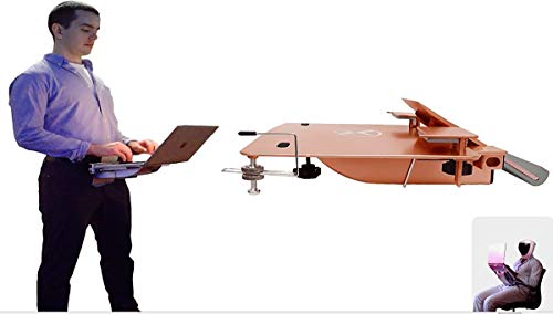 XTOP - Advanced Portable Desk for Laptop Computers, Gravity Defying Mobile Desk for Laptops - for use While Standing, Walking Around, Sitting, Reclining or Lying in Bed (Rose Gold)
