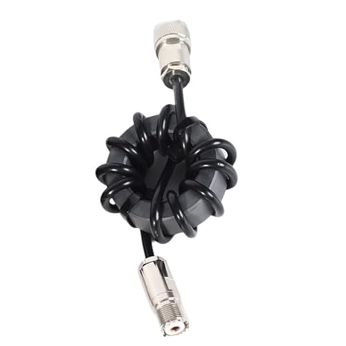 ZDAGELD Anillo Magnético de Estrangulador de Onda Corta, Conector M Macho a M Hembra, Supresión de Corriente de Modo Común, Balun de Corriente 1:1, para Estaciones de Radio