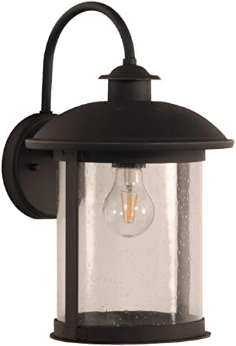 Traditional Classic Bronze Dimmable Lantern Sconce with Clear Shade