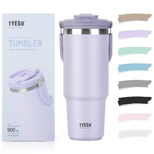 TYESO �^���u���[ �X�g���[�t�� 900ml ���� �ۗ�ۉ� ��e�� �X�e�����X�{�g�� �W�t�� ���ڂ�Ȃ� �E�H�[�^�[�{�g�� �����^�� �����t �^��f�M ��d�\�� �L�� ������ �R��Ȃ� �A�E�g�h�A ������� ���C���b�N�p�[�v�� KT01-01024