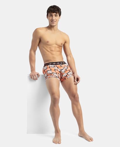 Image of Jockey NY02 Men's Super Combed Cotton Elastane Stretch Printed Trunk with Ultrasoft Waistband (Prints May Vary)