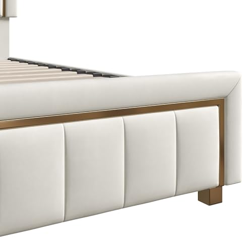 Variante de BPKADHY canapé 160 x 200 terciopelo blanco arroz