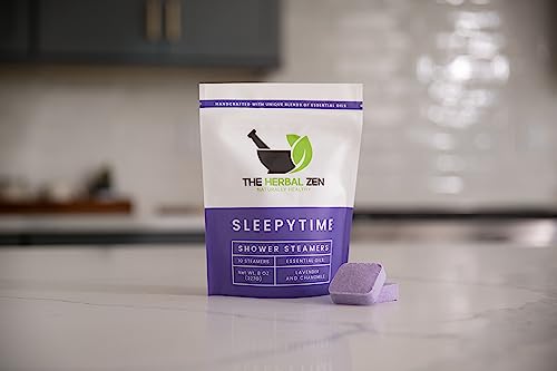 Sleepytime Shower Steamers With Lavender And Chamomile Essential Oils Handmade By The Herbal Zen For Relaxation (Pack Of 10), Lavender Shower Bath Bombs, Self Care Gift, Birthday Gift For Women #TOP2