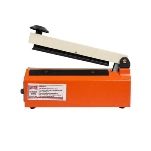 20" Impulse Heat Sealing Machine with Adjustable Temperature, Portable PolyBag Sealer for PE/PP Laminated Pouch, Strong Airtight Seal, Durable Metal Body, 1-Year Warranty for Home & Business (Orange)