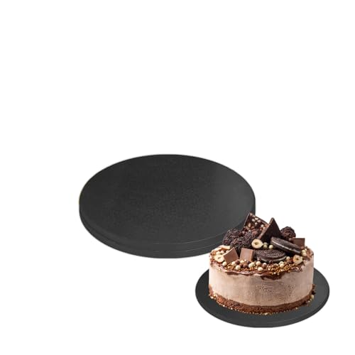 2 PCS Cake Drums, 1/2 Inch Thick 10 Inch Round Cake Boards, Black, Professional Quality Cake Cardboards, Card Base, Cake Mat-Black