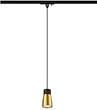 Bombillas no incluidas SLV PURI 2.0 Dome 1~ Lámpara de techo, GU10, longitud de péndulo 200 cm, 1 x máx. 6 W, negro/dorado