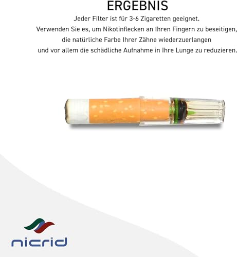 Nicrid 8 Loch Premium Einweg-Zigarettenfilter – XXL Vorteilspaket (600 Stück pro Packung) – Fortschrittliches Filtrationssystem – für Zigaretten normaler Größe – Filtertipps für Raucher