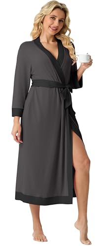 PrinStory Women's Lightweight Soft 3/4 Sleeve Bathrobe - image 4
