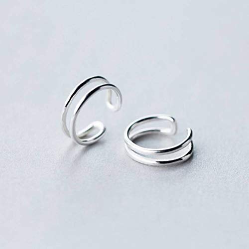 Boucles d'oreilles non percées S925 à clip champignon double couche pour femme