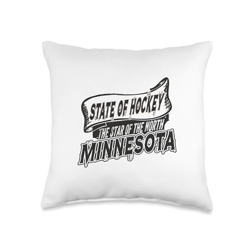 Minnesota State of Hockey Minnesota The Star of the North Throw Pillow