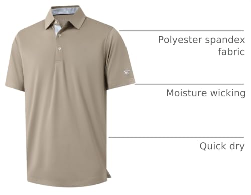 Image of Mens Polo Shirts Short and Long Sleeve Casual Solid Stylish Dry Fit Performance Designed Collared Golf Polo Shirts for Men