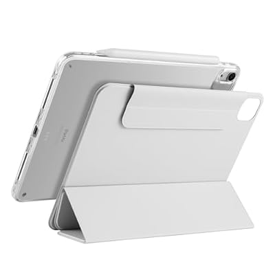 Generic case Compatible with iPad Air 13 inch (M2) 2024 (Color: Grey) Leather Flip Magnetic Detachable Hard Silicon Back Case