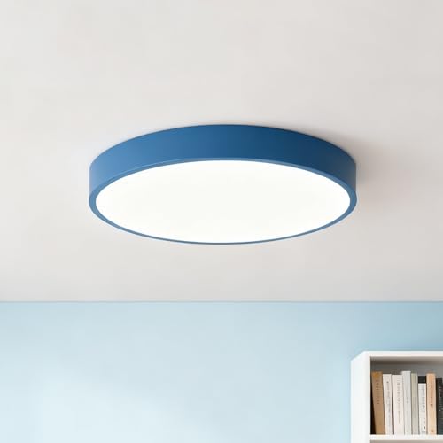 HBBursts Plafoniera LED Colorata Minimalista, Lampada Da Soffitto In Stile Moderno, 3 Temperature Di Colore, For Camera Letto, Bagno, Sala Pranzo, Soggiorno(Blue,30cm/12in)