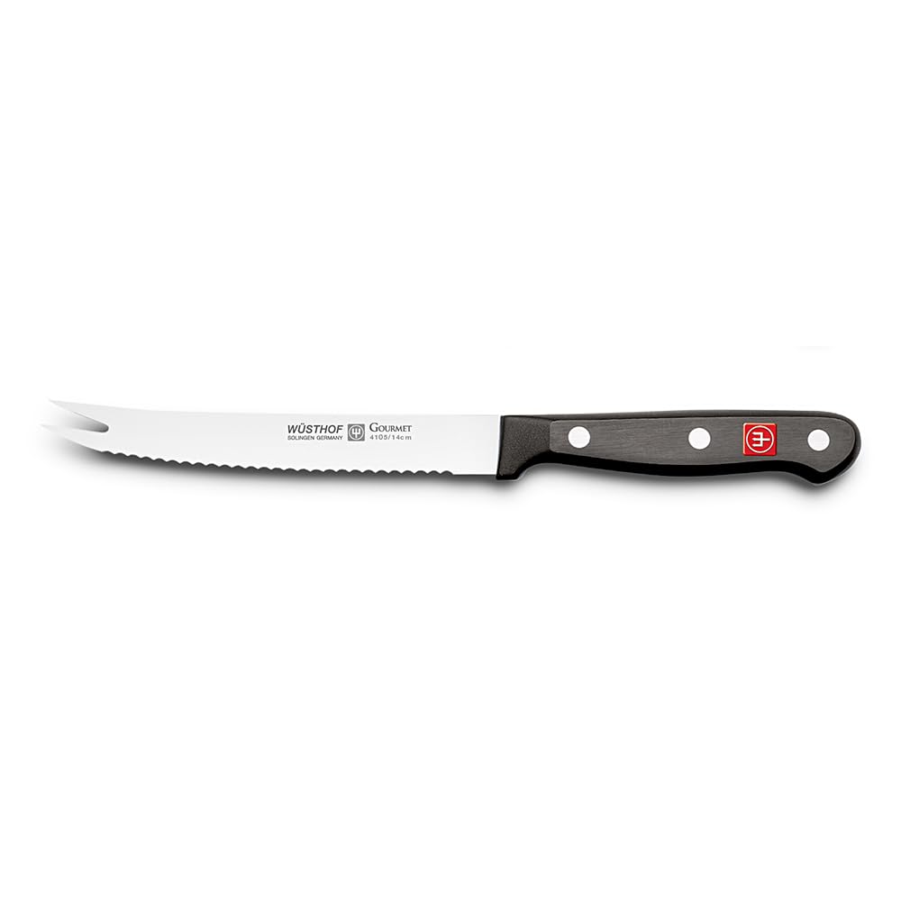 Wüsthof Tomatenmesser, Gourmet (4105-7), 14 cm Wellenschliff-Klinge, Edelstahl, rostfrei, für Spülmaschine, scharfes Messer mit Sägeschliff