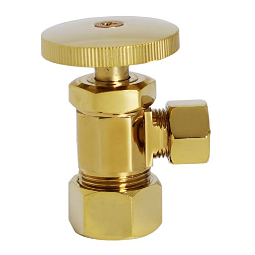 Westbrass Corrugated Supply Kit with Round Handle, 5/8" OD x 3/8" OD x 12", Polished Brass, D105K12-01 by Westbrass - Image 3