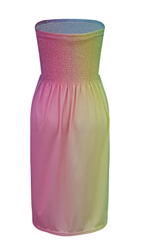 Image of Zyyfly Womens Summer Beach Dresses Strapless Cover Ups Dress Tube Top Sundresses