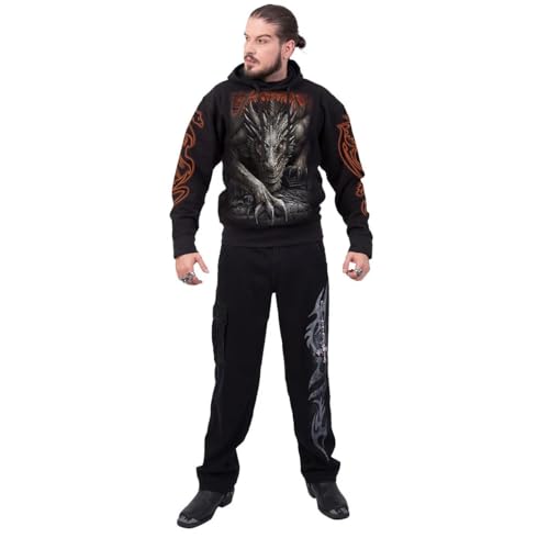 Spiral - Gothic Kapuzenpullover - Majestic Draco - S bis XXL - für Männer - Größe M - schwarz