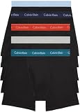 Calvin Klein Men's Cotton Classics 5-Pack Boxer Brief, Black Atlantic Cinnabar/Grey Heather/Bel Air Blue/Blueberry WBS, Small