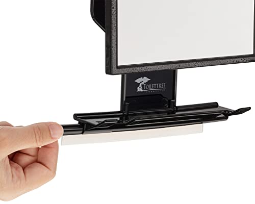 Toilettree Products Deluxe Larger Fogless Shower Shaving Mirror With Squeegee, Large, Black #TOP5