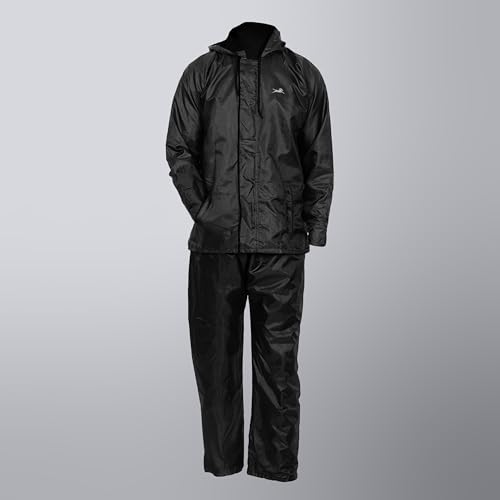 Image of TVS Unisex Double Layer Polyester Raincoat with Pant and Adjustable Drawcord for Hoodie