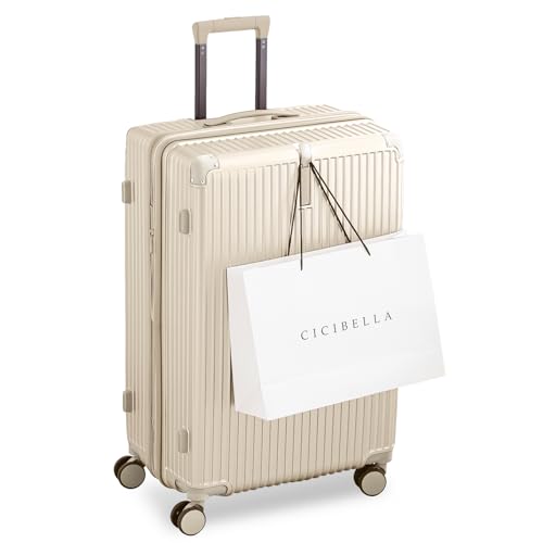 シシベラ スーツケース 拡張機能付 超軽量 耐衝撃 360度回転 静音 TSAローク搭載 旅行 ビジネス 出張 オールドレース Mサイズ(4-7泊/70L))