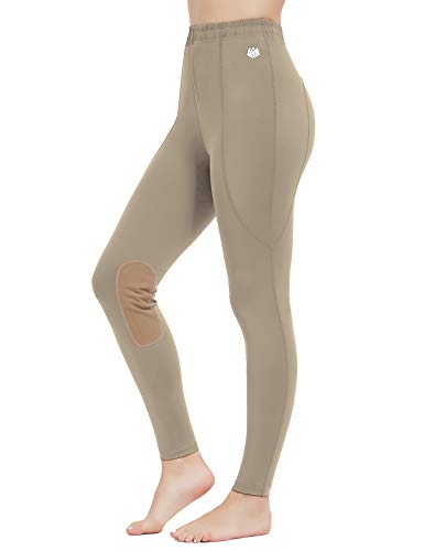 Fitst4 Kids Performance Riding Tights Flex Knee Patch Breeches Girls Horse Equestrian Schooling Pants Khaki M #TOP10